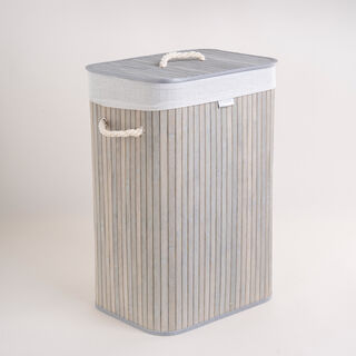 Cottage grey bamboo hamper 40*30*60 cm