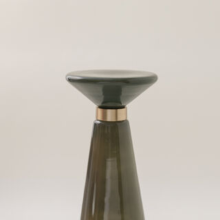 هومز طاولة جانبية زجاجية باللون الأخضر 27*56سم