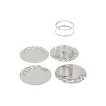 La Mesa 4Pc Steel Coasters Hanaa Silver 9Cm image number 1