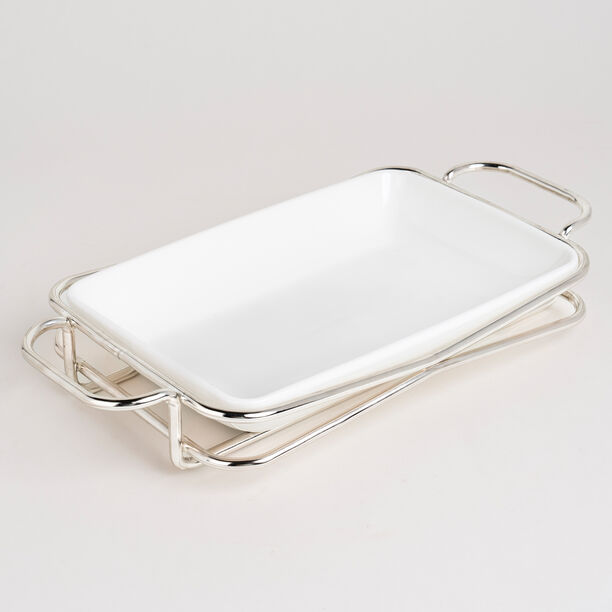 Rectangular Plate With Stand Silver image number 1