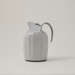 Dallaty pumpk steel vacuum flask grey & chrome 1L