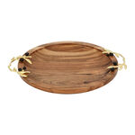 Wooden Round Dish With Olive Handle Xlarge 30Cm image number 2