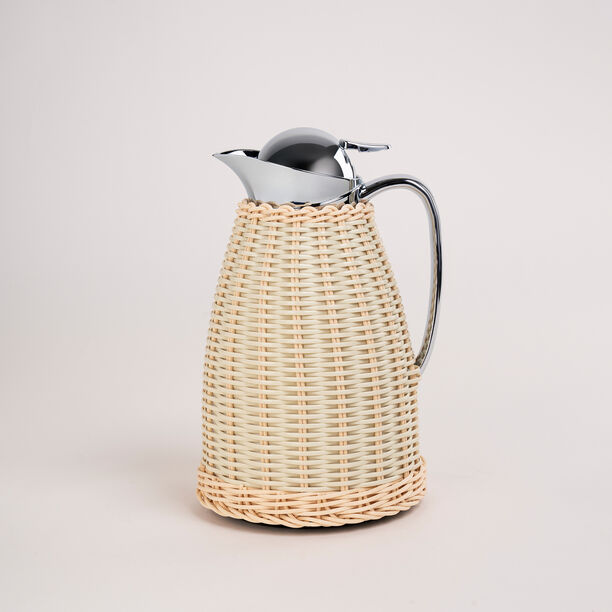 دلتي دلة حافظة للحرارة سعة 1 لتر رصاصي و بيج image number 0