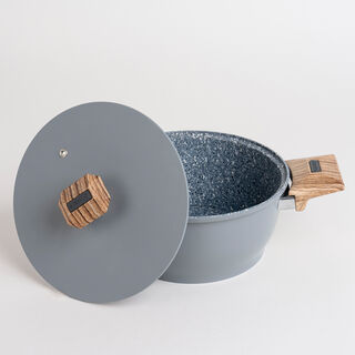 Alberto 7 piece grey granite cookware set