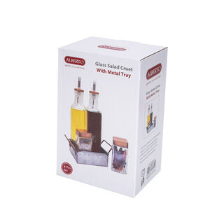 Alberto 4 Pieces Salad Cruet With Metal Stand