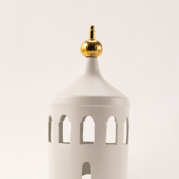 Homez white ceramic candle holder 14.8*14.8*33.7 cm image number 1