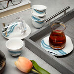 La Mesa white porcelain and glass tea and coffee cups set 18 pcs image number 6