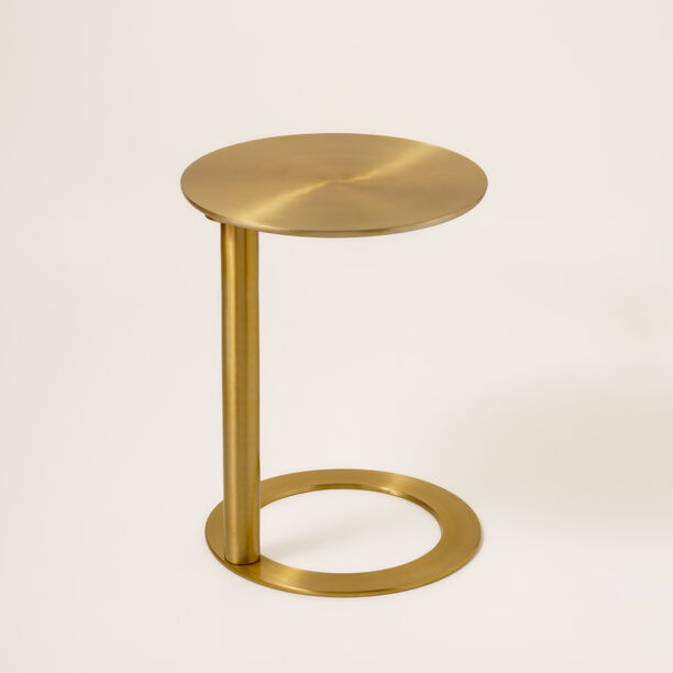 Homez aluminum sofa table in gold dia 40cm image number 0