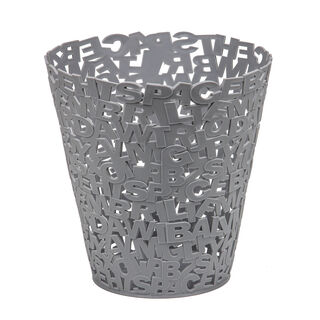 Plastic Waste Bin Alphabet Grey