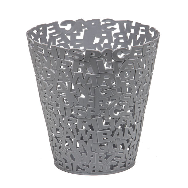 Plastic Waste Bin Alphabet Grey image number 0