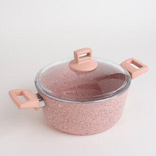 Alberto 7 piece pink granite cookware set