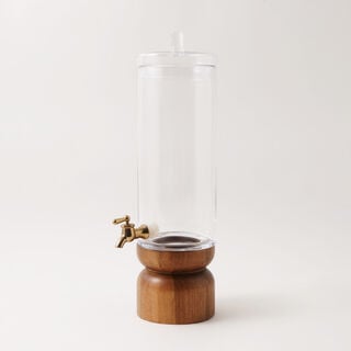 La Mesa glass beverage dispenser with acacia wood base 4.3 L