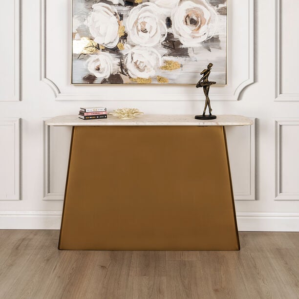 Gold&white Marble console table 122*36*76 cm image number 0