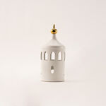 Homez white ceramic candle holder 14.8*14.8*33.7 cm image number 2