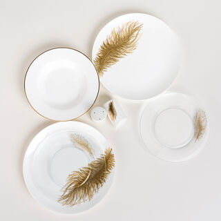 La Mesa white porcelain/glass 20 pc dinner set