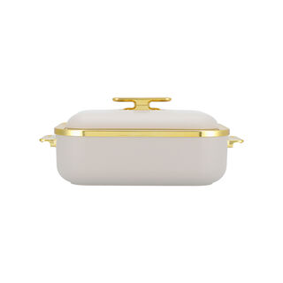 La Mesa matte lailac & gold plastic food warmer 4L