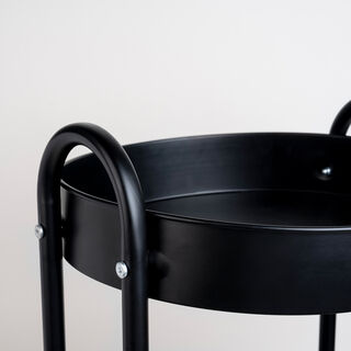 Alberto round black metal storage trolley 43.4*33.9*78.8 cm