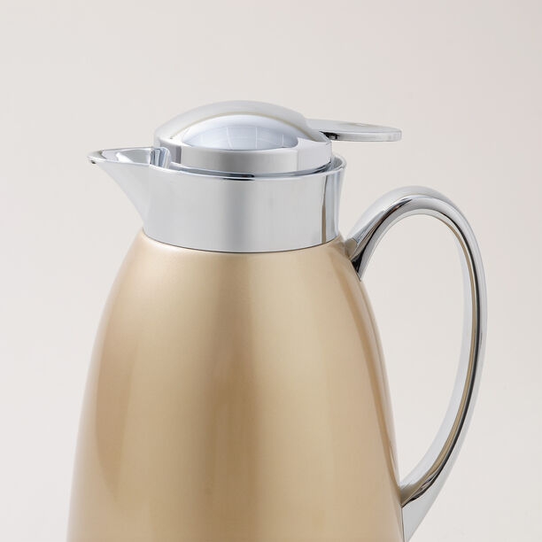 دلتي دلة شاي أو قهوة حافظة للحرارة ستيل باللون الذهبي image number 1