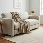 Boutique Blanche Loft 100% Cotton Knitted Throw Natural 130*180cm image number 4
