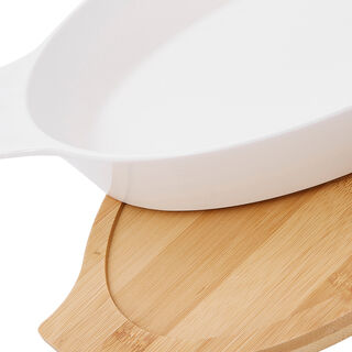 طبق تقديم بيضاوي من البورسلان