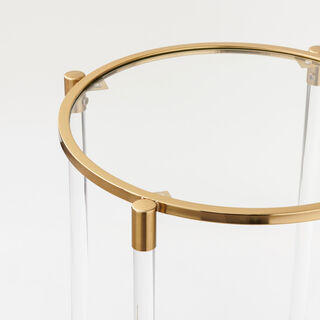 هومز طاولة قهوة من الأكريليك باللون الذهبي قطر 86 سم