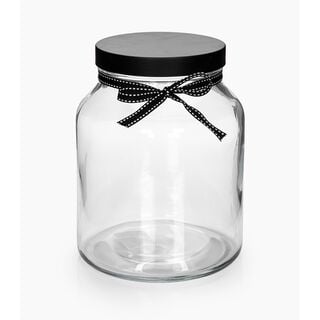 Alberto Glass Storage Jar With Metal Lid & Ribbon V:2150Ml