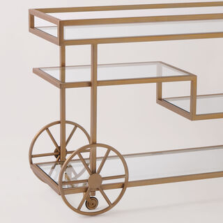 Homez metal and glass bar cart, glossy black 120*40*80