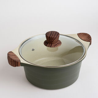 Alberto 7 piece Green marble ceramic cookware set