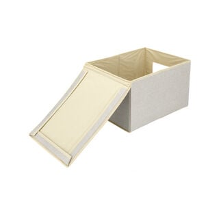 Fabric Storage Box With Lid & Transparent Side