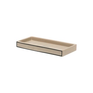 Homez beige and black ceramic bath tray