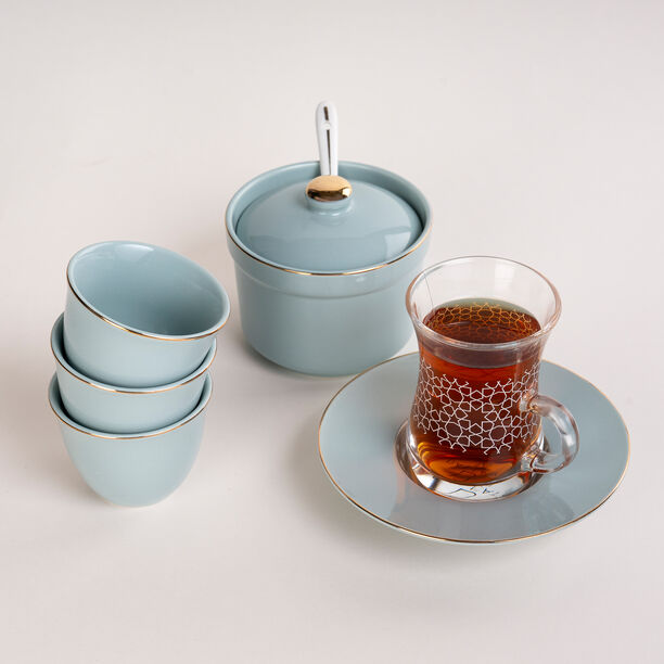 Arabic Tea Glass Set 20 Pieces Tiffany Color image number 0