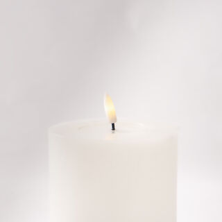LED rustic candle in white 10*15cm