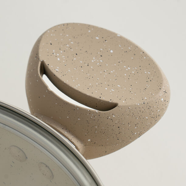 Alberto aluminum cooking pot with glass lid 5.0L, cream image number 3