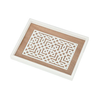 Wood Tray Pp 1Pc White Wood