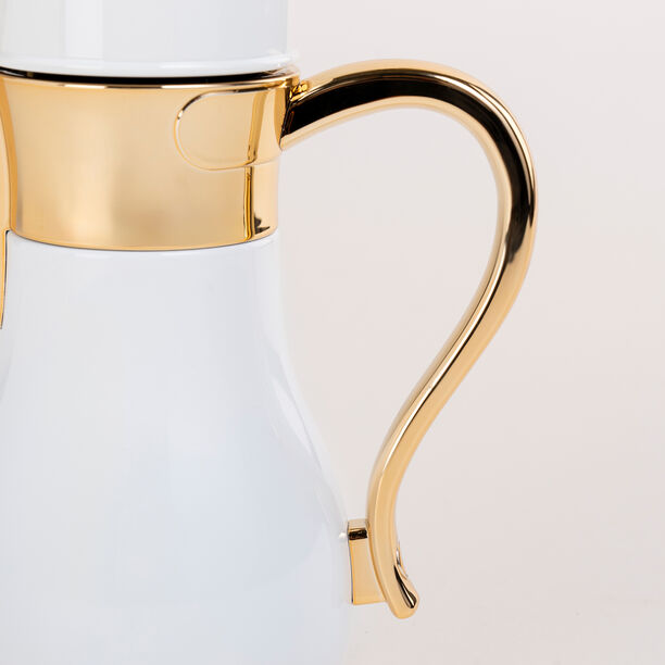 دلتي دلة ستيل صغيرة أبيض وذهبي 300 مل image number 3