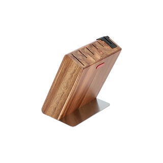 Alberto Acacia Wood Knife Block With 5 Wood Knives Set And Sharpner