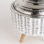 سلة من البامبو مع وعاء تقديم بغطاء لون ذهبي/حجم صغير image number 3