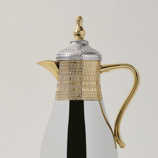 Dallaty jambiyah set of 2 gold & silver steel vacuum flask