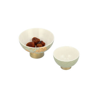 Dallaty green porcelain date bowls set 2 pcs