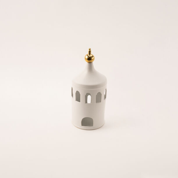 Homez white ceramic candle holder 14.8*14.8*33.7 cm image number 0