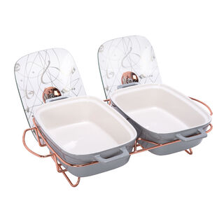 طبق تقديم مزدوج مع سخّان 