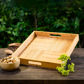 Dallaty natural bamboo serving tray 37.8*37.8*5 cm