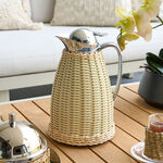 دلتي دلة حافظة للحرارة سعة 1 لتر رصاصي و بيج image number 1