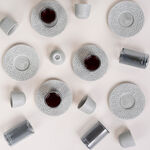 Dallaty grey porcelain and glass Tea and coffee cups set 18 pcs image number 4