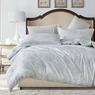 كوتاج طقم لحاف كينج 6 قطع مايكروفايبر آوف وايت/رمادي، 230*250 سم