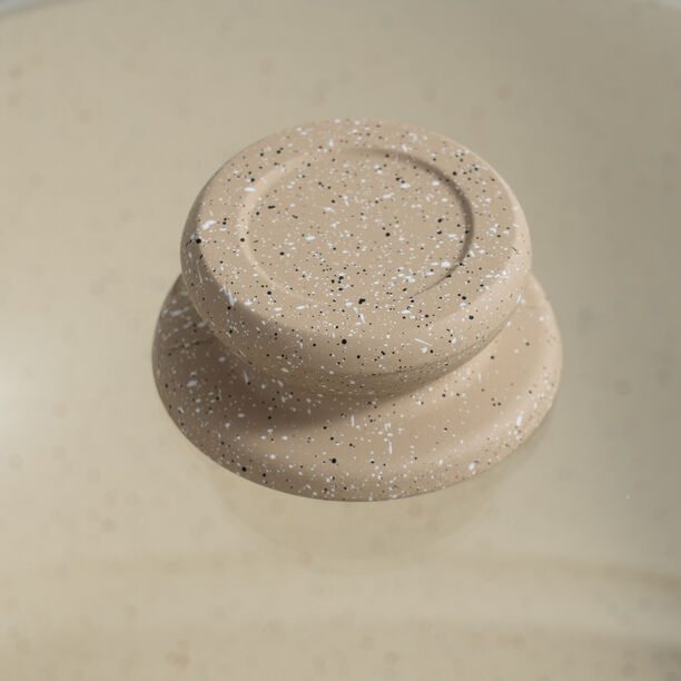 Alberto aluminum wok pan with glass lid 26*8*40cm, cream image number 4