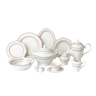 La Mesa pink bone porcelain dinner set 85 pcs