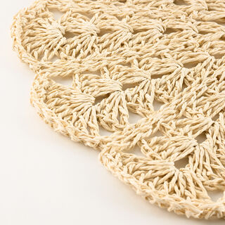 لا ميسا مفرش أطباق ورقي شكل الزهور 38سم، بيج