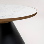 طاولة دائرية رخام أبيض و أسود image number 4