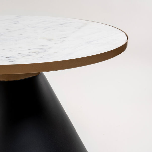 طاولة دائرية رخام أبيض و أسود image number 4